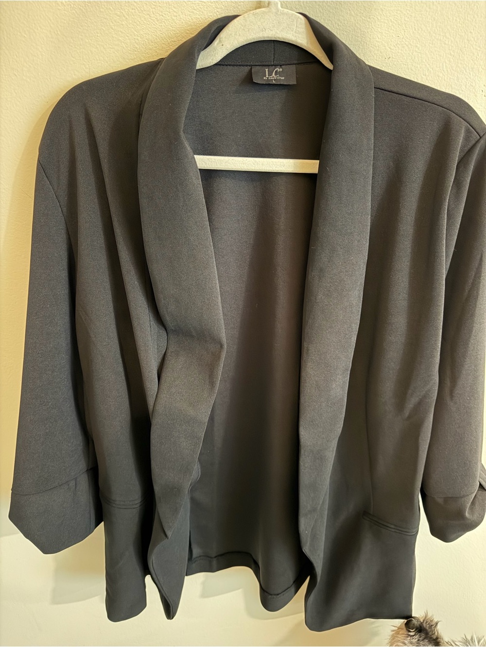 Women's Black Three-Quarter Sleeve Blazer Jacket